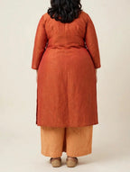 Orange-Peach Kurta Set with Dupatta