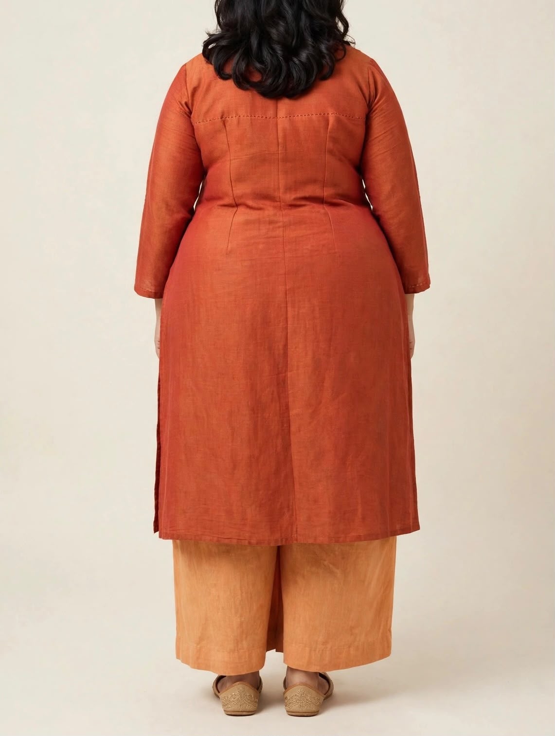 Orange-Peach Kurta Set with Dupatta