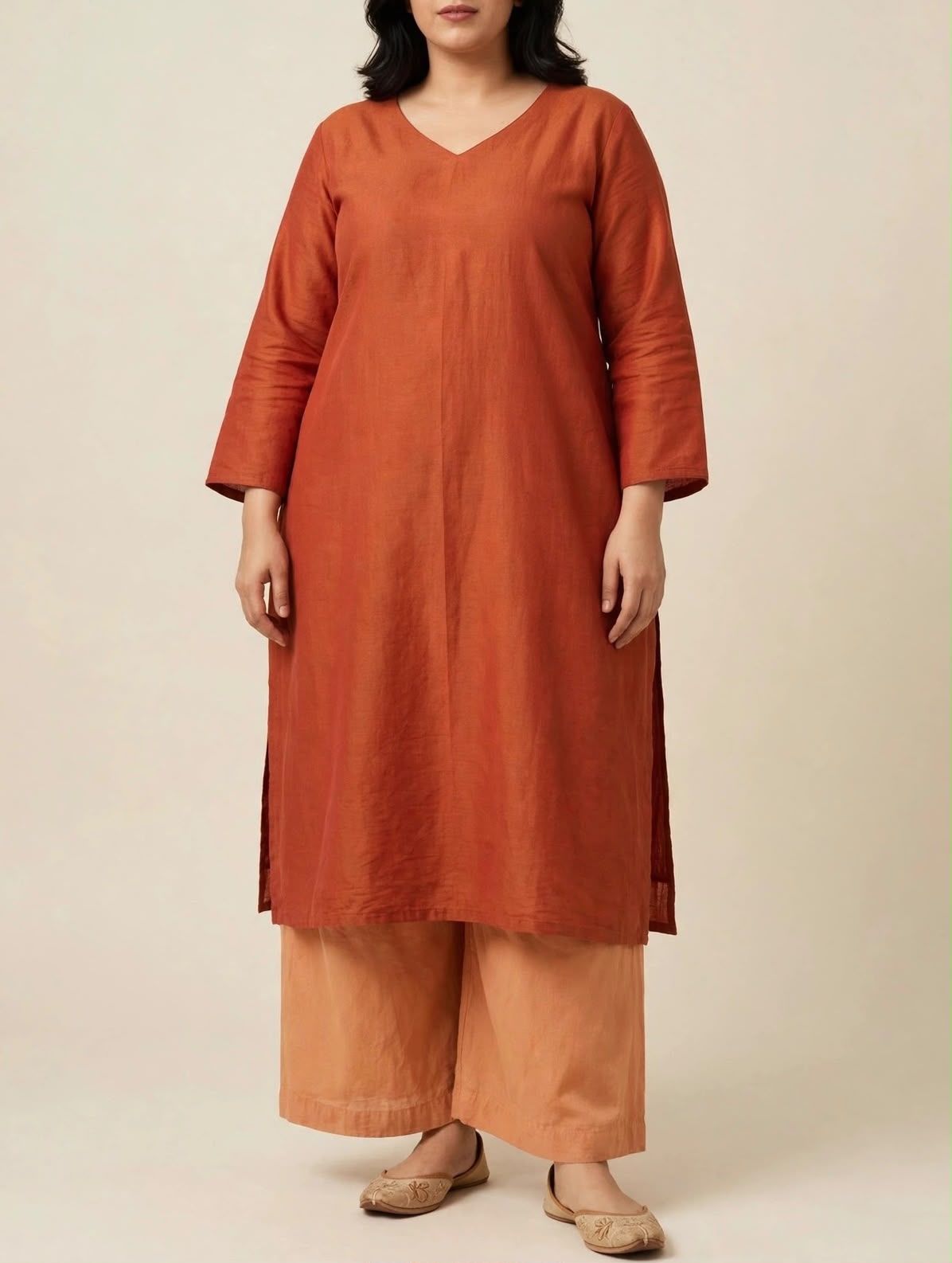 Orange Peach Kurta Set